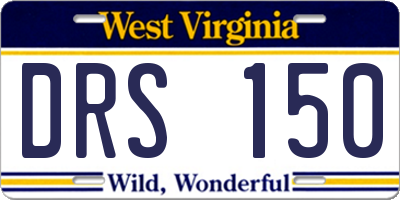WV license plate DRS150