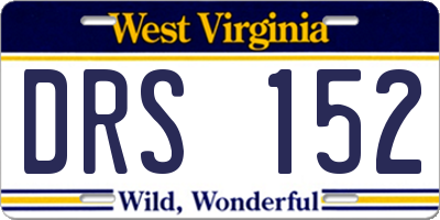 WV license plate DRS152