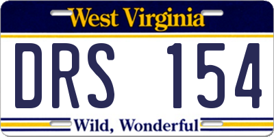 WV license plate DRS154