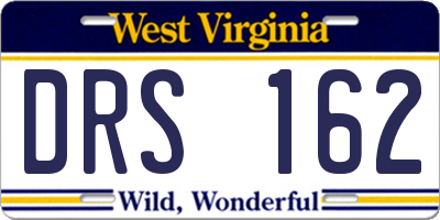 WV license plate DRS162