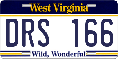 WV license plate DRS166