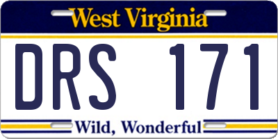 WV license plate DRS171