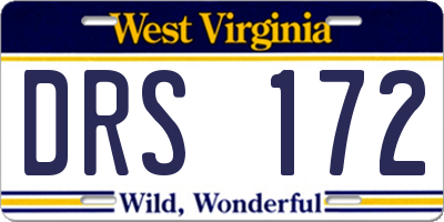 WV license plate DRS172