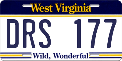 WV license plate DRS177