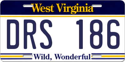 WV license plate DRS186