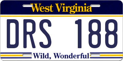 WV license plate DRS188