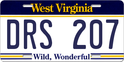 WV license plate DRS207