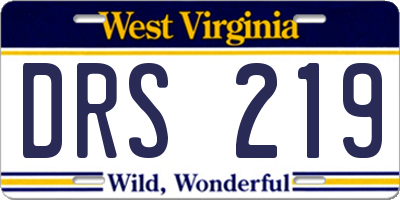 WV license plate DRS219