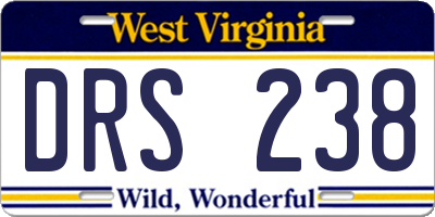 WV license plate DRS238