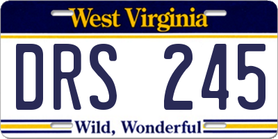 WV license plate DRS245