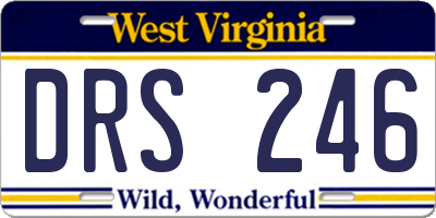 WV license plate DRS246