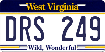 WV license plate DRS249