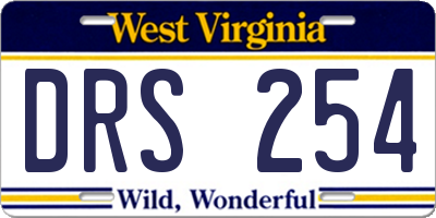 WV license plate DRS254