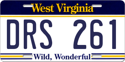 WV license plate DRS261