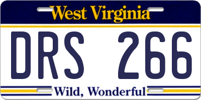 WV license plate DRS266