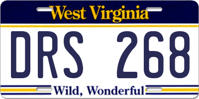 WV license plate DRS268