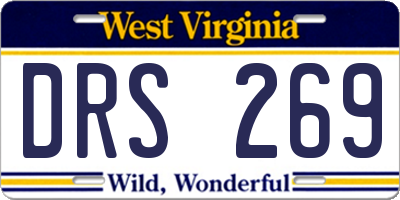 WV license plate DRS269