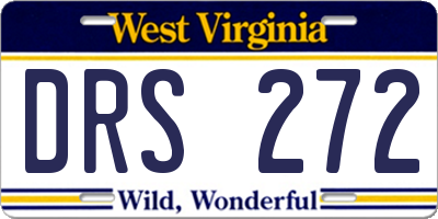 WV license plate DRS272