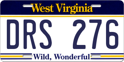 WV license plate DRS276
