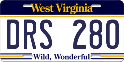 WV license plate DRS280
