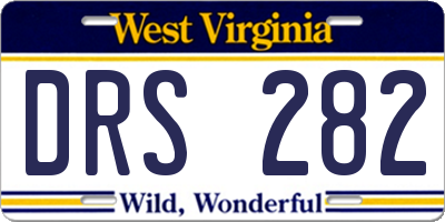 WV license plate DRS282