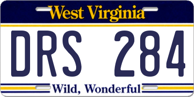 WV license plate DRS284