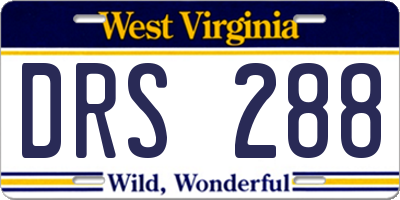 WV license plate DRS288