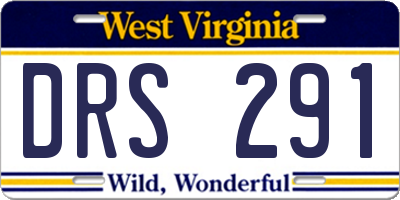 WV license plate DRS291