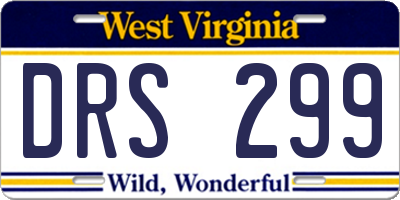 WV license plate DRS299