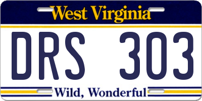 WV license plate DRS303