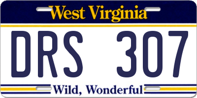 WV license plate DRS307