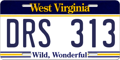 WV license plate DRS313