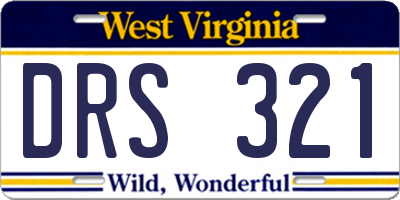 WV license plate DRS321