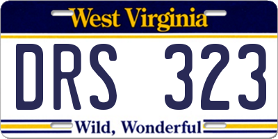 WV license plate DRS323