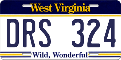WV license plate DRS324