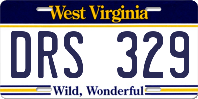 WV license plate DRS329