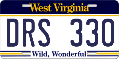 WV license plate DRS330