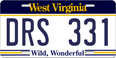 WV license plate DRS331