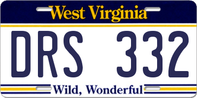 WV license plate DRS332