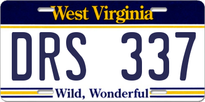 WV license plate DRS337