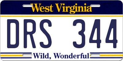 WV license plate DRS344