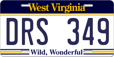 WV license plate DRS349