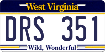 WV license plate DRS351