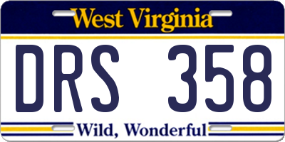 WV license plate DRS358