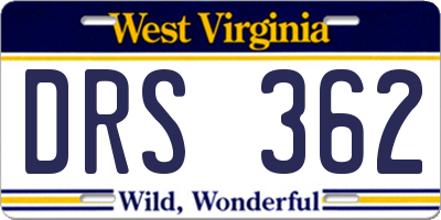 WV license plate DRS362