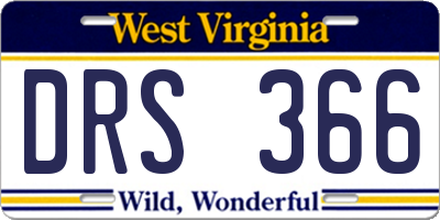 WV license plate DRS366