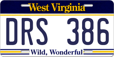 WV license plate DRS386
