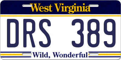 WV license plate DRS389