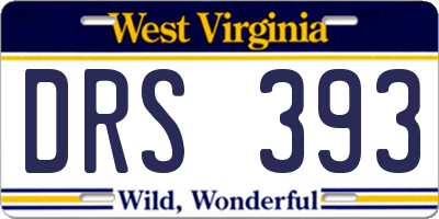 WV license plate DRS393