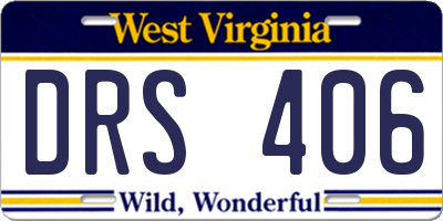 WV license plate DRS406